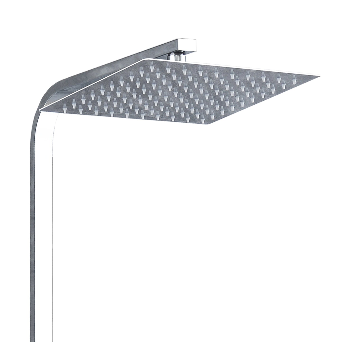 OCEAN ITALY Asta Doccia con Soffione in Acciaio Inox, Sistema Doccia a Pioggia con Miscelatore Termostatico, Saliscendi Doccia Moderno con Pilastro, Soffione e Doccino Quadrati