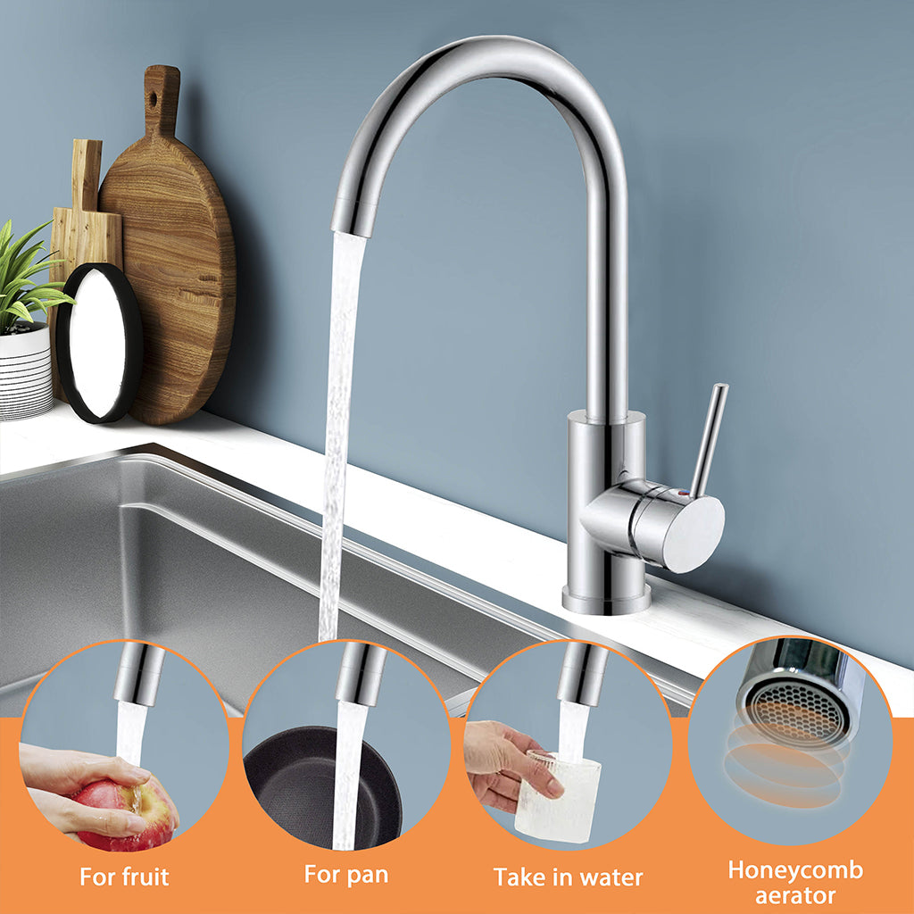 OCEAN ITALY Miscelatore cucina monocomando per lavello con beccuccio girevole a 360°,cromato
