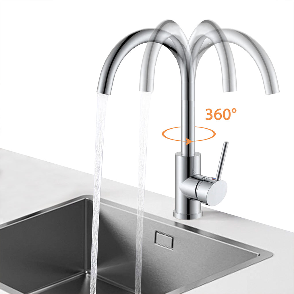OCEAN ITALY Miscelatore cucina monocomando per lavello con beccuccio girevole a 360°,cromato