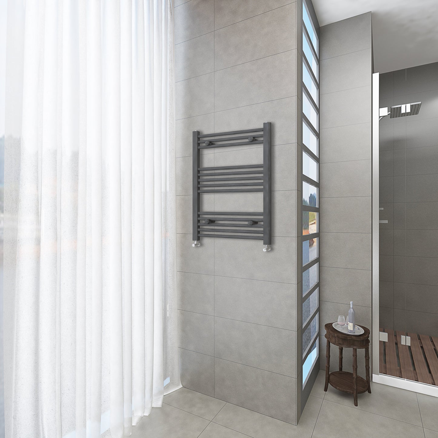 Bagno Radiatore Termoarredo Scaldasalviette Altezza 800MM Antracite 600MM