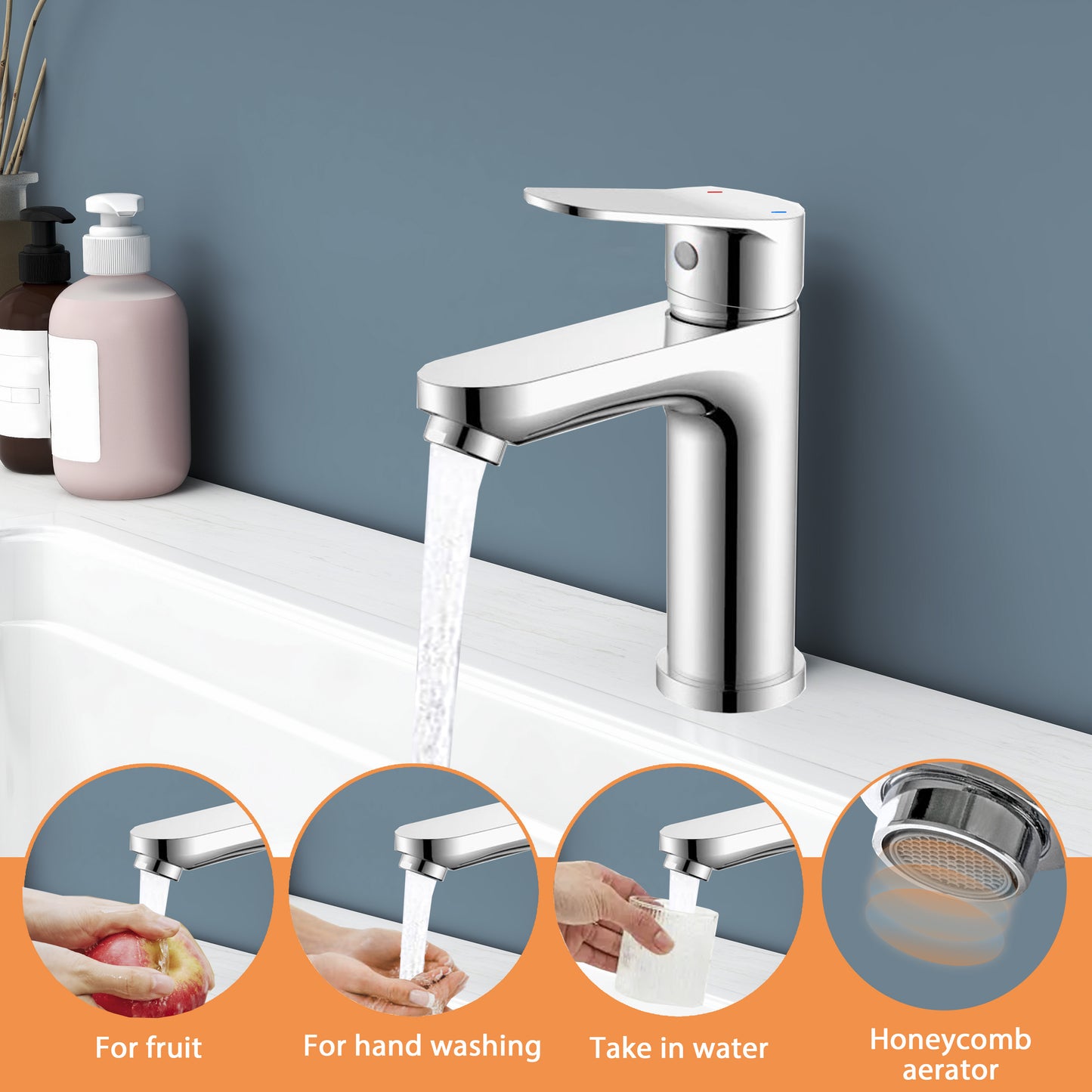 Materiale del rubinetto del lavabo in lega di zinco cromato