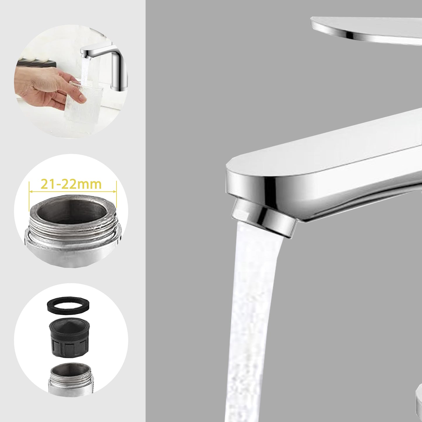 Materiale del rubinetto del lavabo in lega di zinco cromato