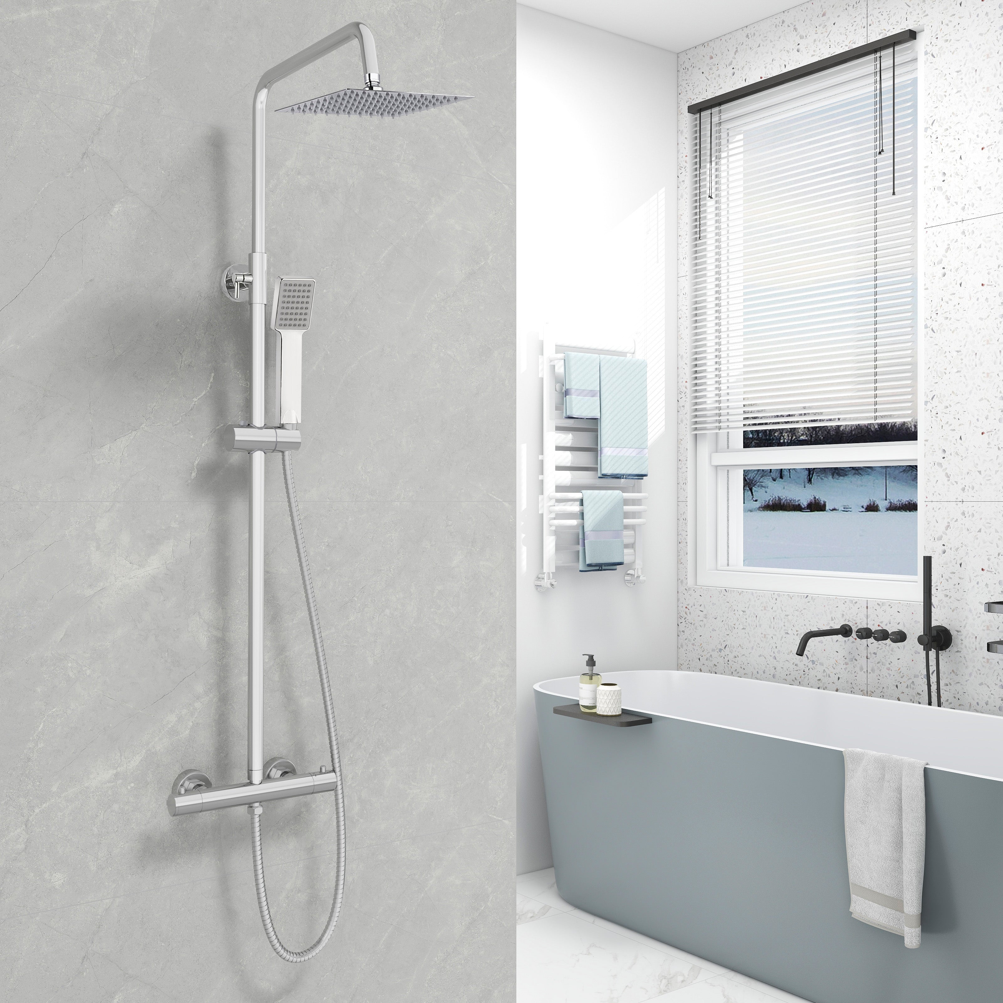 Colonna doccia 1 getto con portasapone Tendence di gedy Colonna doccia 1 getto con portasapone Tendence di gedy