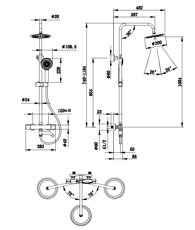 Getto superiore diametro 20 cm in acciaio inox