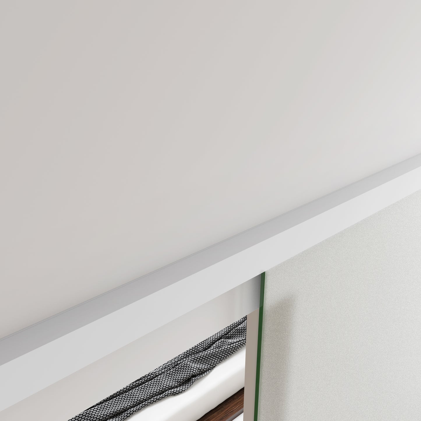 Porta Scorrevole in Vetro da 8mm Temperato Opaco con Pellicola Anti-frantumi con Binario in Alluminio Bianco Verniciato Altezza 225cm