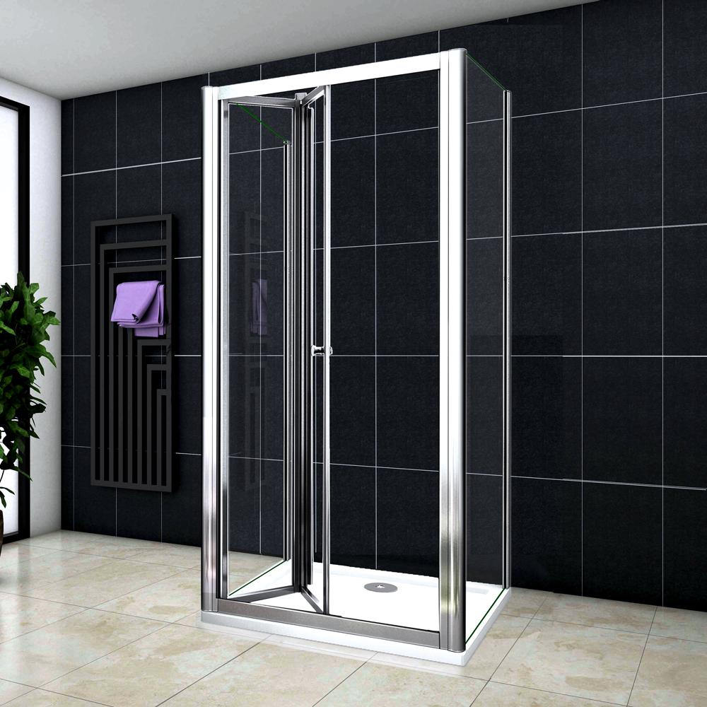 Ocean Box Doccia a Tre Lati 70×80×185 cm Porta Scorrevole in Vetro Temperato 4mm Fissa Due Pareti Laterali in Vetro 5mm