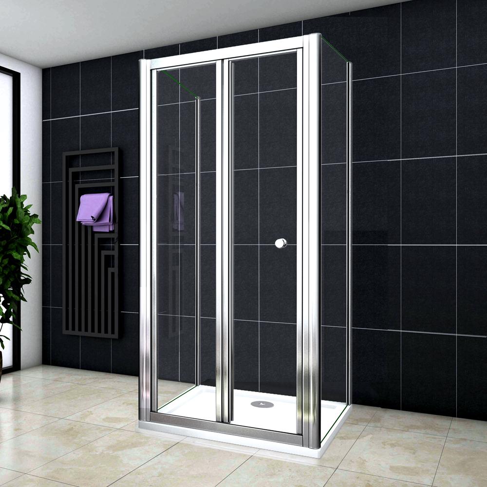 Ocean Box Doccia a Tre Lati 70×80×185 cm Porta Scorrevole in Vetro Temperato 4mm Fissa Due Pareti Laterali in Vetro 5mm