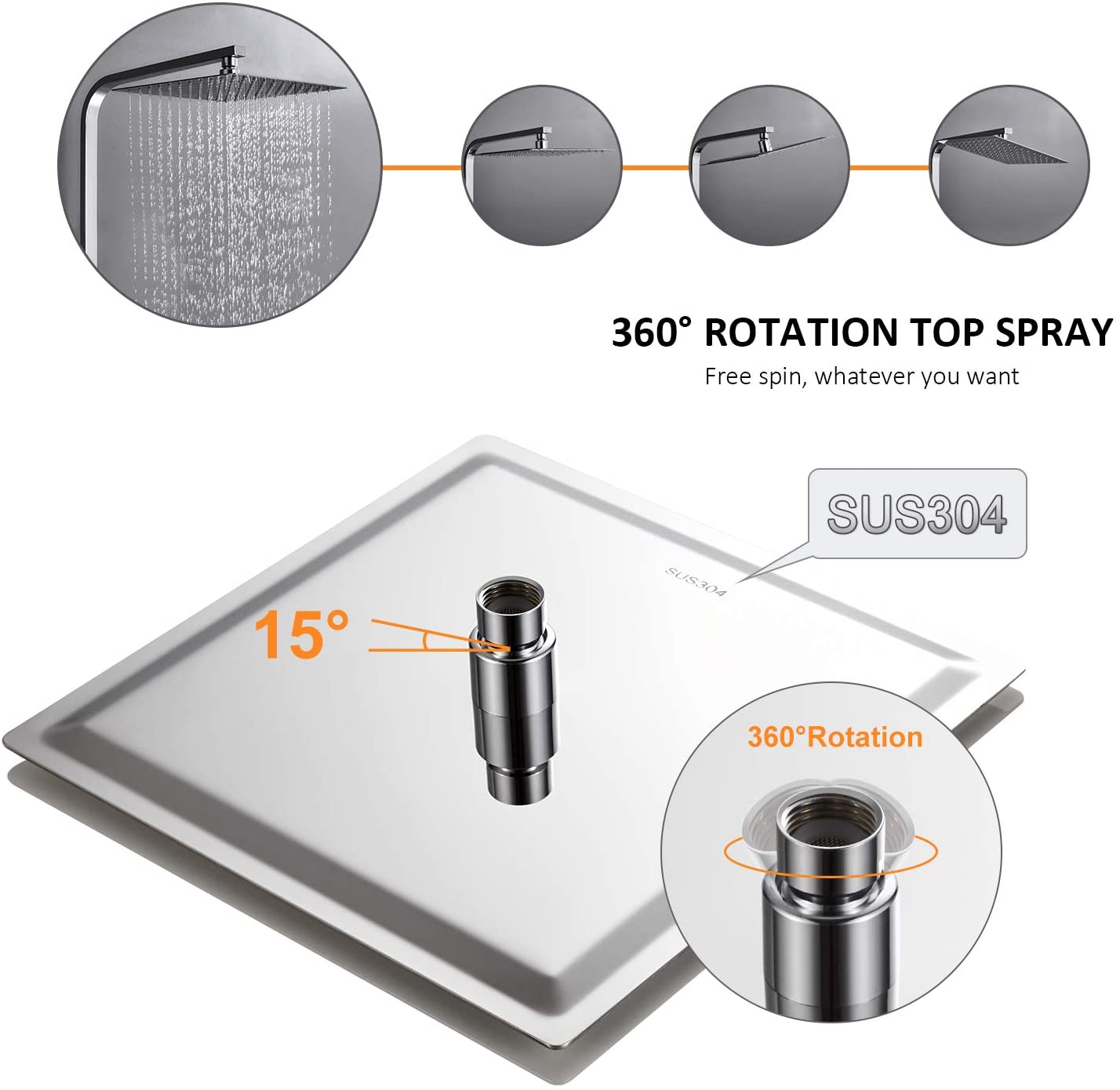 OCEAN ITALY Asta Doccia Moderno con Soffione e Doccetta a Mano, Saliscendi Doccia Regolabile con Rubinetto Termostatico, Soffione Doccia in Acciaio Inox con Finitura Cromata