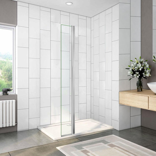 Paretina movibile per Walk In 30/40cm Parete Per Doccia Vetro Temperato Trasparente da 8 mm Anticalcare Telaio Cromato Lucido Ocean