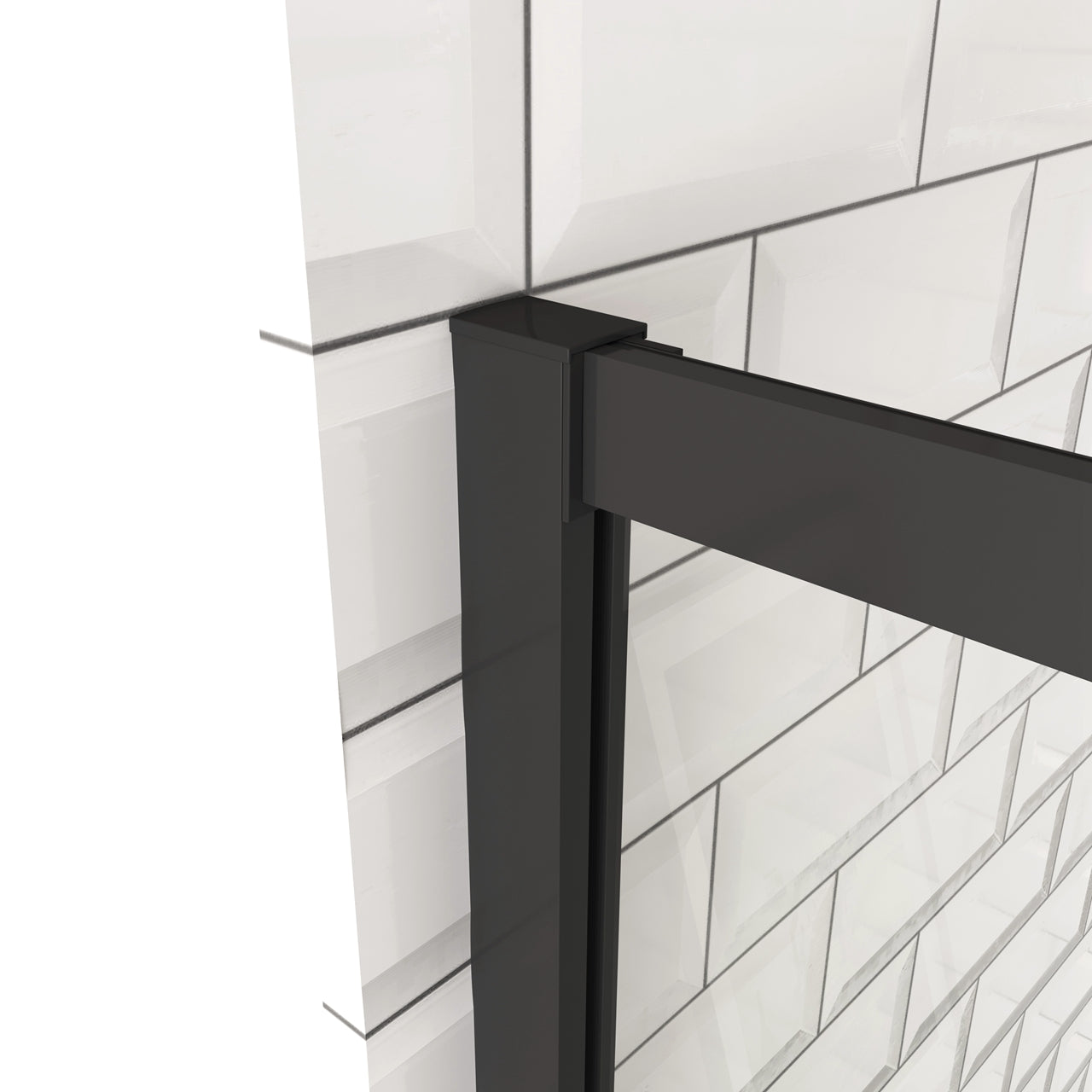 Ocean Box Doccia Angolare Porta Scorrevole 190 cm Vetro Temperato da 6 mm Anticalcare Profilo Nero Opaco Varie Dimensioni