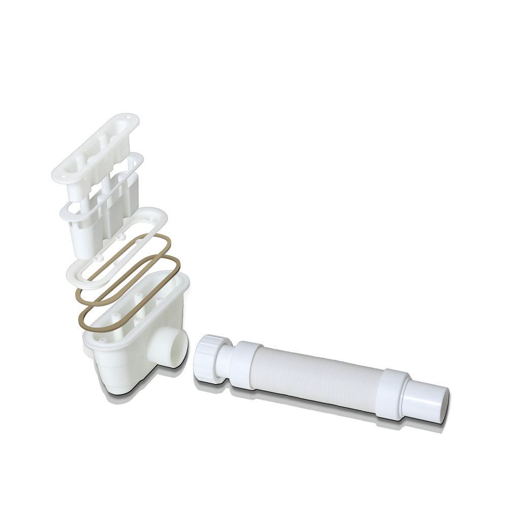 Sifone Pilettone per Scarico doccia da 162 mm Forma Lunga Ellittica con Tubo Di Scarico Regolabile 300-1000mm