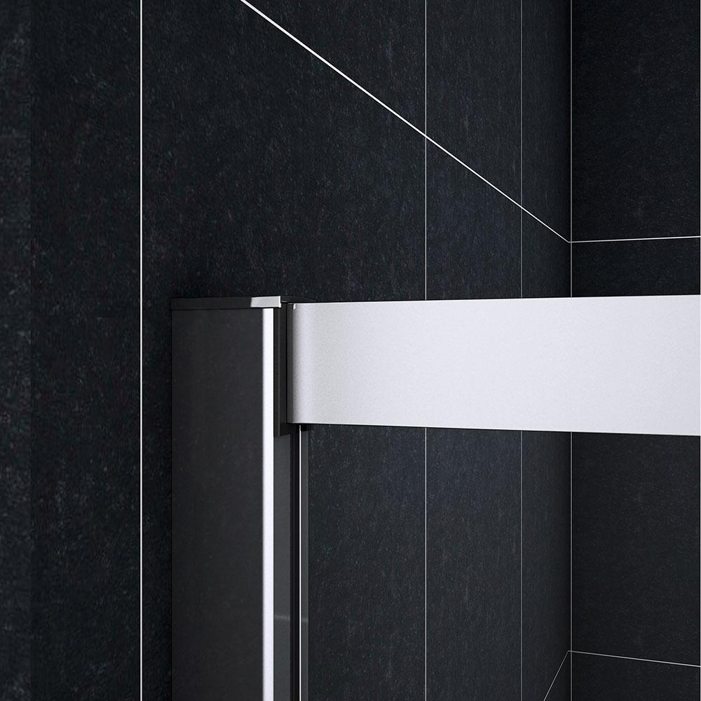 Ocean Box Doccia Angolare Porta Scorrevole 195cm Vetro Temperato Trasparente 6 mm Anticalcare Telaio Cromato Lucido Dimensioni Multiple