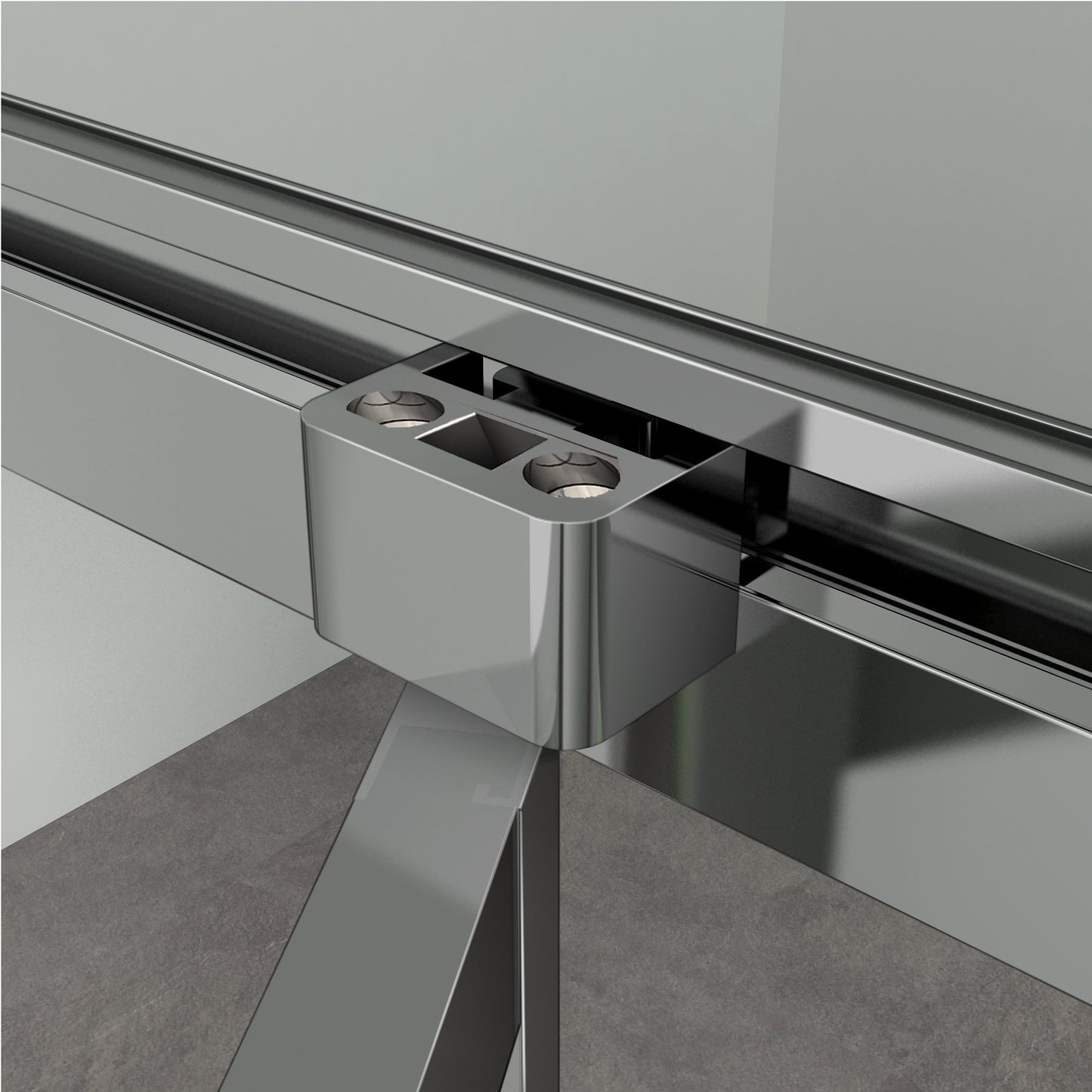 Box Doccia Angolare 185 cm Porta Scorrevole a Soffietto con Parete Fissa in Vetro Temperato Telai Cromati Lucidi Dimensioni Multiple
