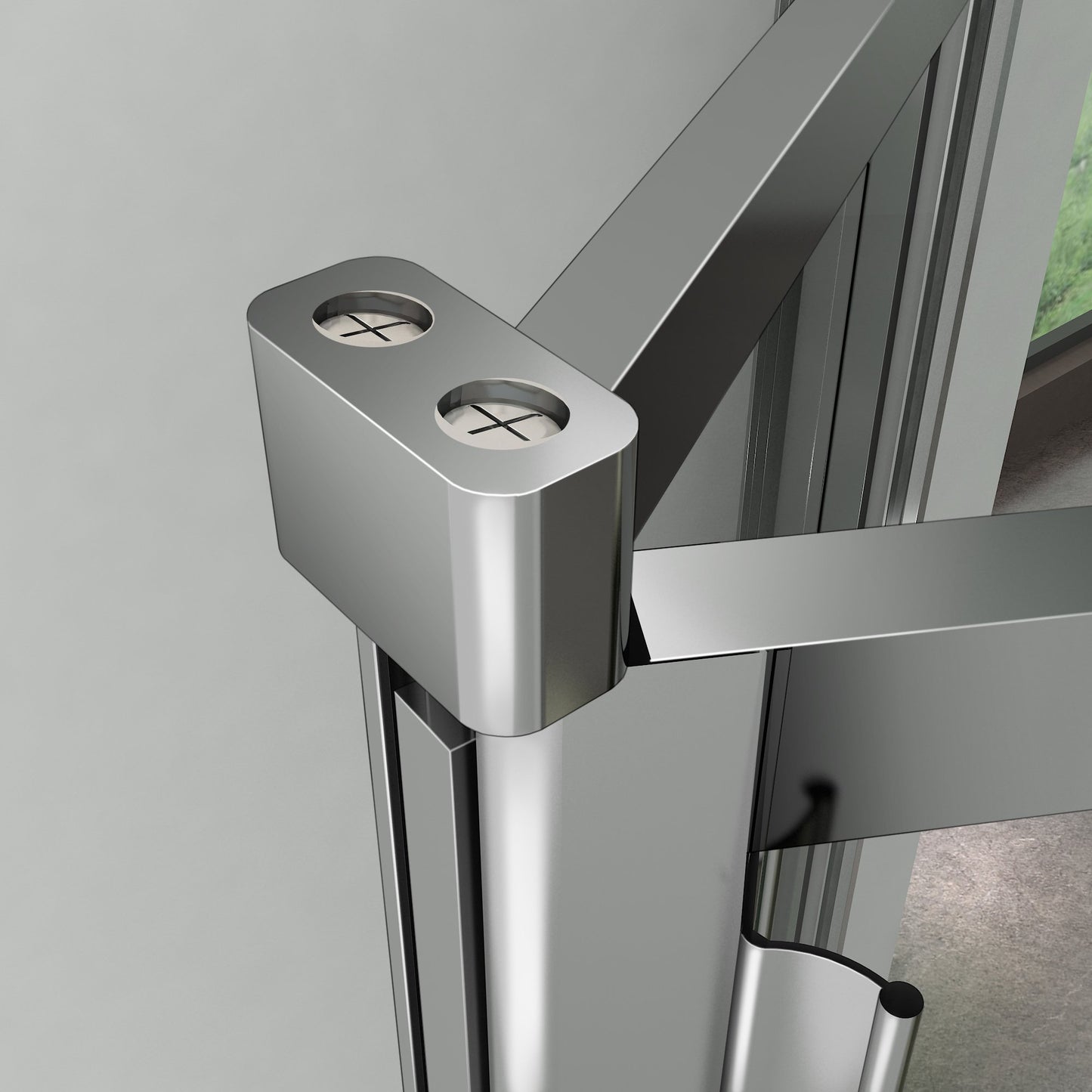 Box Doccia Angolare 185 cm Porta Scorrevole a Soffietto con Parete Fissa in Vetro Temperato Telai Cromati Lucidi Dimensioni Multiple