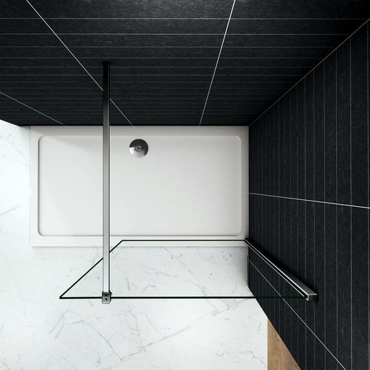 Ocean Walk In H. 200cm Vetro Temperato Trasparente Anticalcare 8mm Barra Stabilizzatrice tagliabile da 140cm