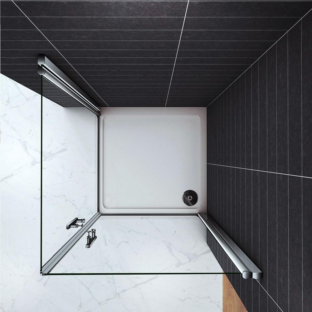 Ocean Box Doccia Angolare Due Porte a Battente alte 187/197 cm Rotazione di 180 Gradi Vetro Temperato Anticalcare 6 mm Varie Dimensioni