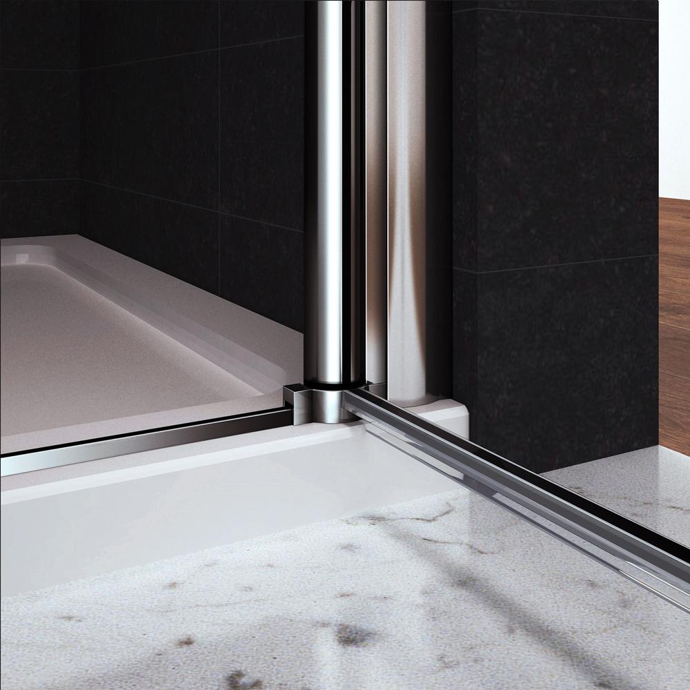 Ocean Box Doccia Angolare Due Porte a Battente alte 187/197 cm Rotazione di 180 Gradi Vetro Temperato Anticalcare 6 mm Varie Dimensioni