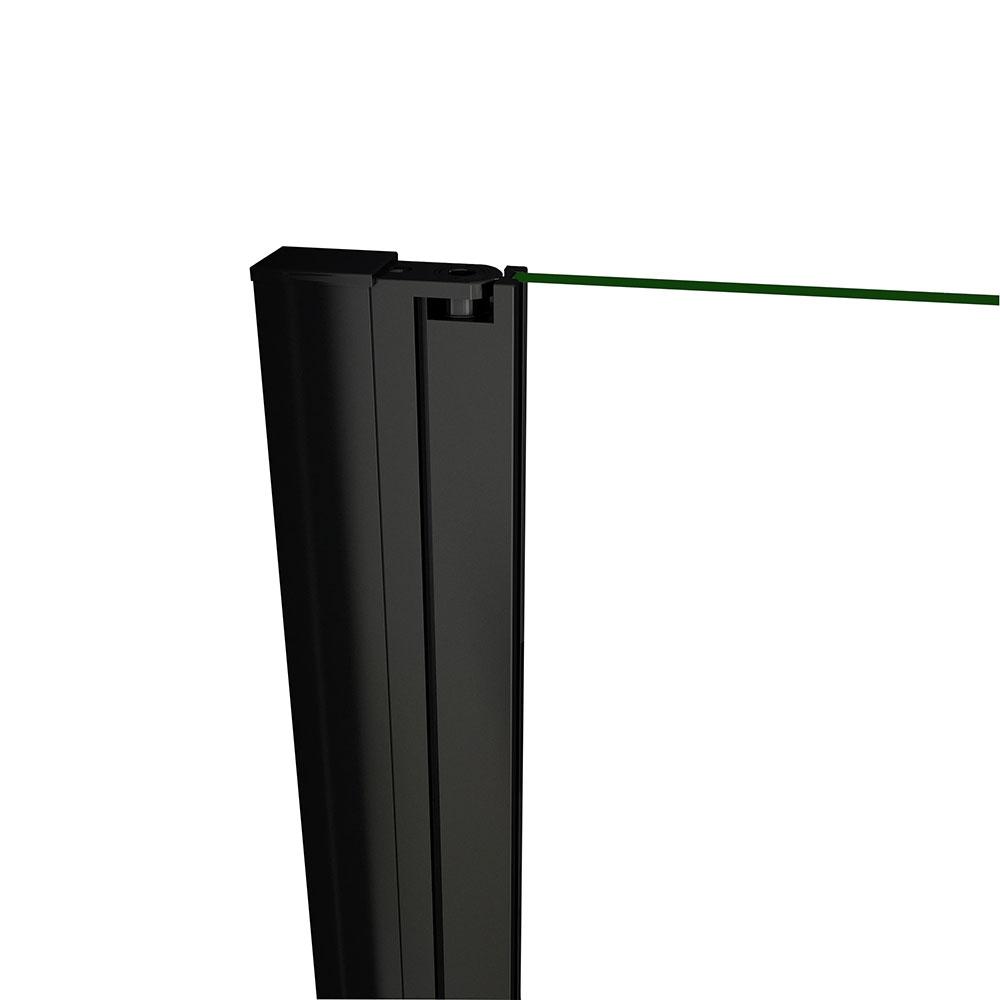 Ocean Porta Doccia Doppia Anta saloon 200 cm Per Nicchia Vetro Temperato Trasparente 8mm Anticalcare Telai Nero Opaco Dimensioni Multiple