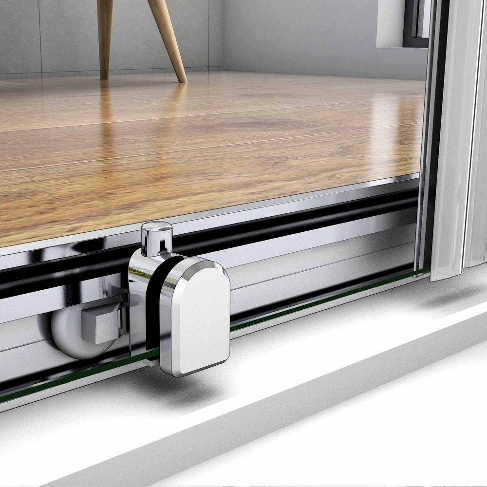 Ocean Porta Doccia Per Nicchia Alta 190cm 2 Ante scorrevoli Apertura Centrale in Vetro Temperato Trasparente Da 5mm Dimensioni Multiple