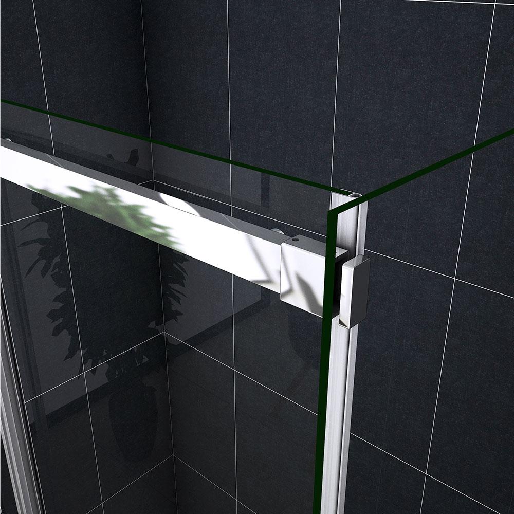 Ocean Box Doccia Angolare 195cm Porta Scorrevole Vetro Temperato Trasparente 8mm Anticalcare Telai In Alluminio cromato lucido Varie Dimensioni