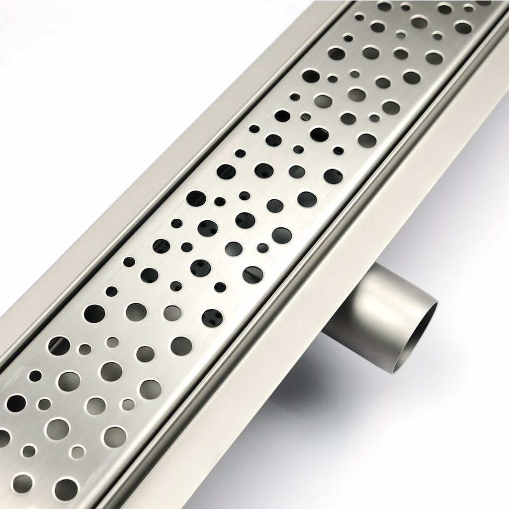 Canaletta per doccia circolare dal design cavo, pannello piastrellabile in acciaio inox, scarico a pavimento per bagno 60 70 80 90 100 cm