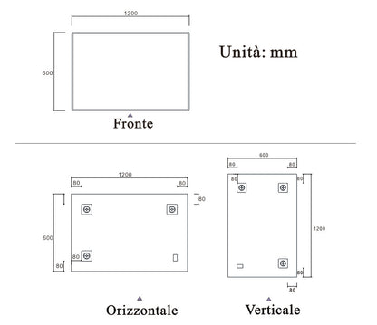 Ocean 60×120 cm Specchio di Protezione Ambientale ad Alta Definizione Esente da Rame|Specchio Quadrato