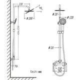 OCEAN ITALY Doccia Termostatica con Soffione e Doccetta a Mano, Miscelatore Doccia con Rubinetto in Ottone, Doccia Soffione Regolabile in Acciaio Inox, Cromato