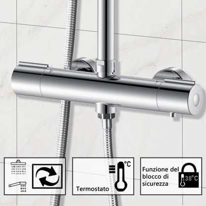 Doccia Termostatica LYT-215 con Grande Soffione in Acciaio Inossidabile e Design Anti-Scottatura