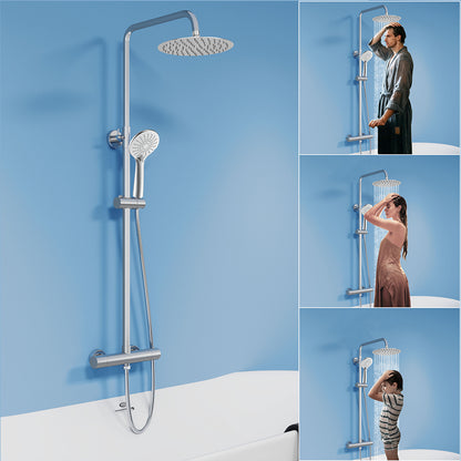 Colonna doccia termostatica con soffione tondo da 25cm di diametro e doccetta a 3 ugelli