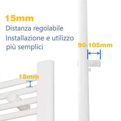 Bagno Radiatore Termoarredo Scaldasalviette Altezza 1500MM Bianco