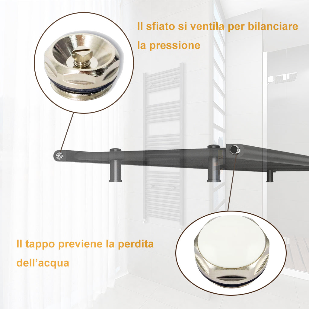 Bagno Radiatore Termoarredo Scaldasalviette Altezza 1500MM Antracite