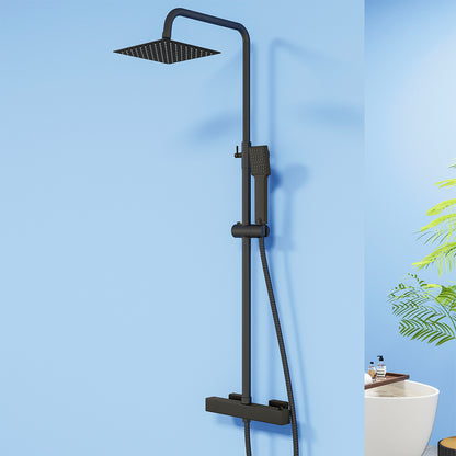 Colonna doccia termostatica con soffione quadrato 20x20 e doccetta a 3 getti