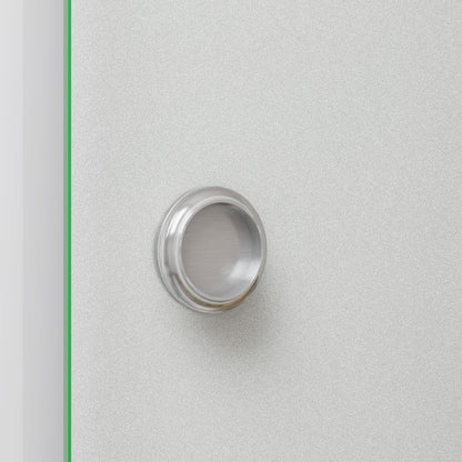 Porta Scorrevole in Vetro da 8mm Temperato Opaco con Pellicola Anti-frantumi con Binario in Alluminio Bianco Verniciato Altezza 225cm