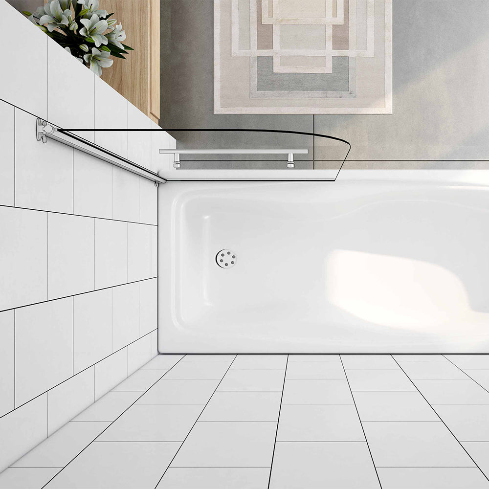 Sopravasca In Vetro Temperato 5mm Con Telaio Cromo - 70x130cm, Girevole 180°, Per Vasca Da Bagno - Foto 9