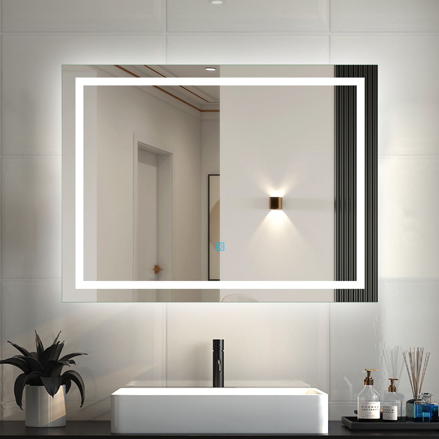 Specchio da Bagno con Illuminazione a LED e Funzione Anti
