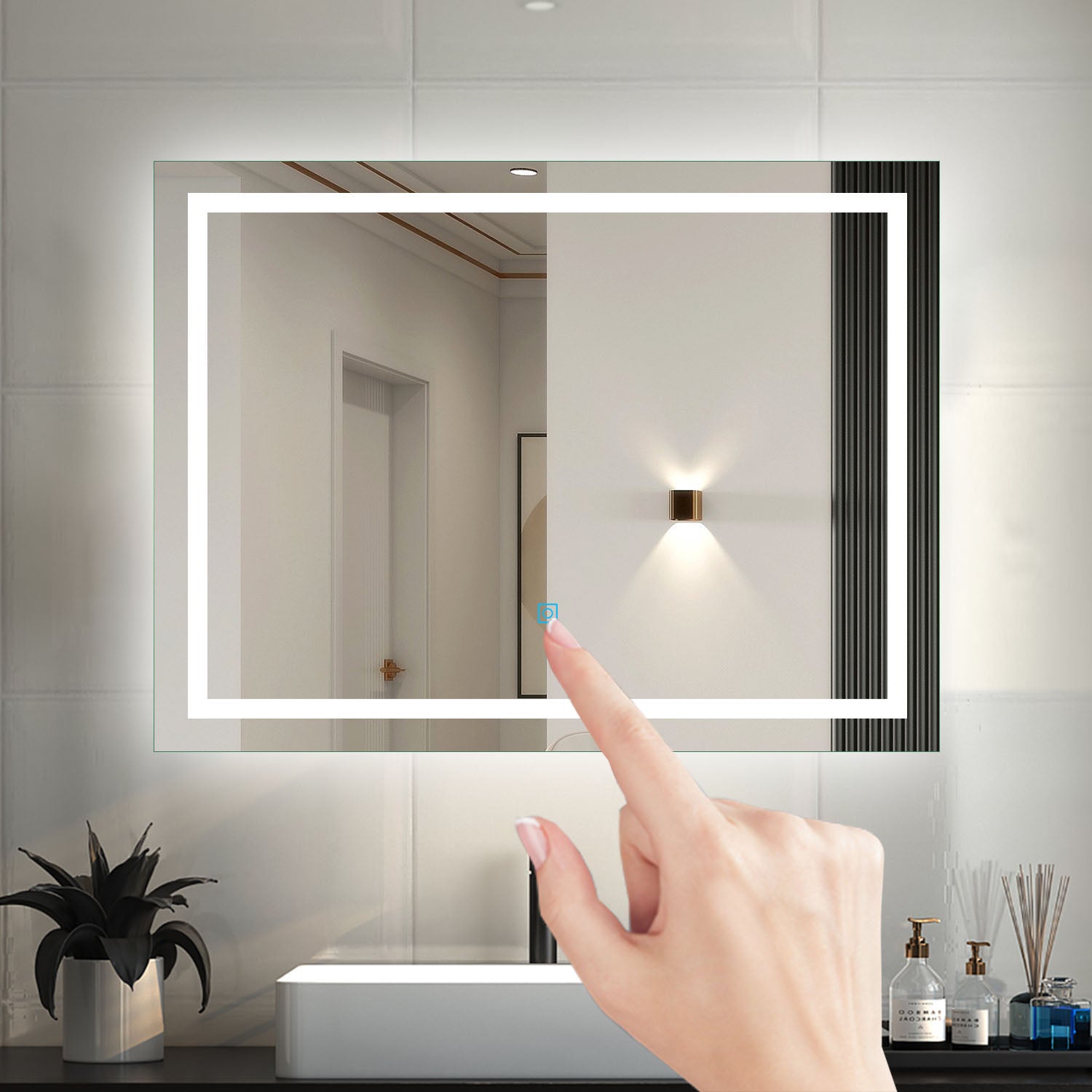 Specchio da Bagno con Illuminazione a LED e Funzione Anti-Appannamento