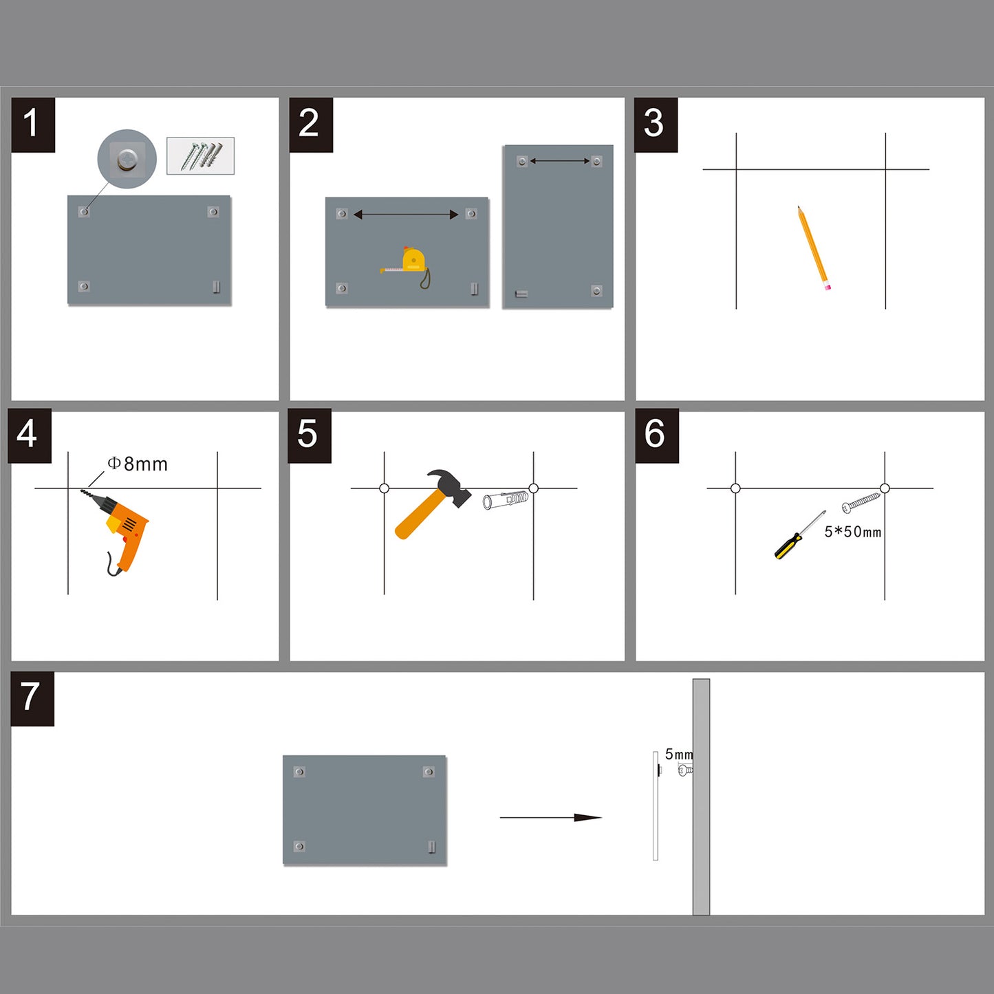 Specchio da Parete con Dimensioni Multiple