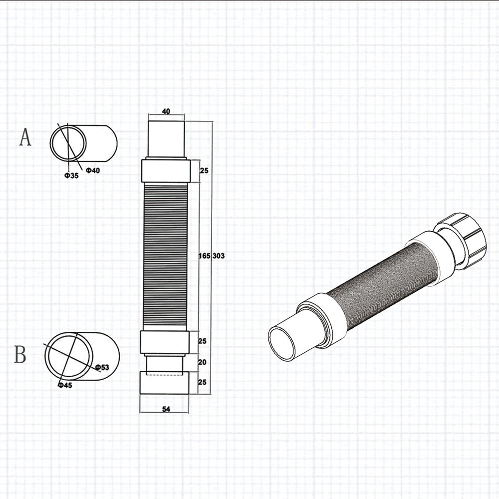 Sifone Pilettone Diametro 90 mm Coperchio ABS Cromato Lucido con Tubo Di Scarico Regolabile