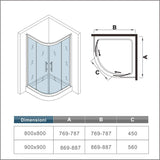 Ocean-box-angolare- Ocean box doccia semicircolare porta scorrevole facile da installare cristallo temperato trasparente anticalcare
