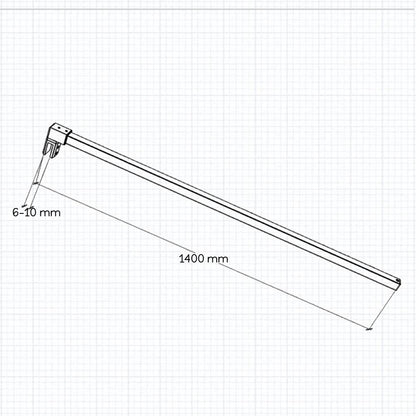 Parete doccia Walk In 60-100cm vetro temperato trasparente Anti-Frantumi da 8mm Striscia Satinata-Opaca Centrale Barra Stabilizzatrice 140cm