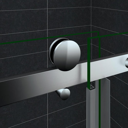 Porta Doccia Scorrevole Per Nicchia 120x195cm - Vetro Temperato 8mm Anticalcare, Alluminio Cromato - Foto 5