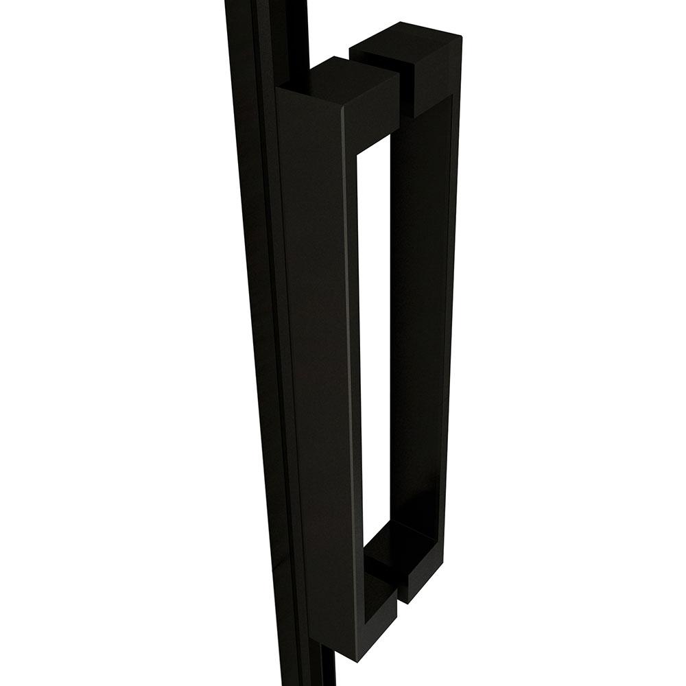 Ocean Box Doccia 200cm Porta Per Nicchia Scorrevole Vetro 8mm Temperato Trasparente Anticalcare Telai in Alluminio Nero Opaco Dimensioni Multiple