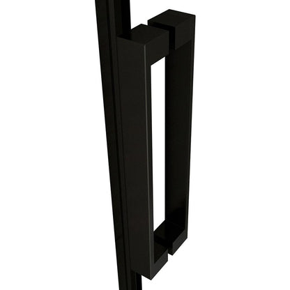 Ocean Box Doccia 200cm Porta Per Nicchia Scorrevole Vetro 8mm Temperato Trasparente Anticalcare Telai in Alluminio Nero Opaco Dimensioni Multiple